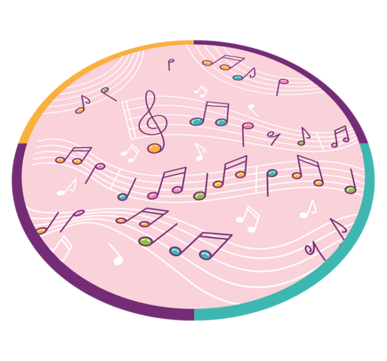 Tapis vinyle ado motif de notes de musique - TenStickers