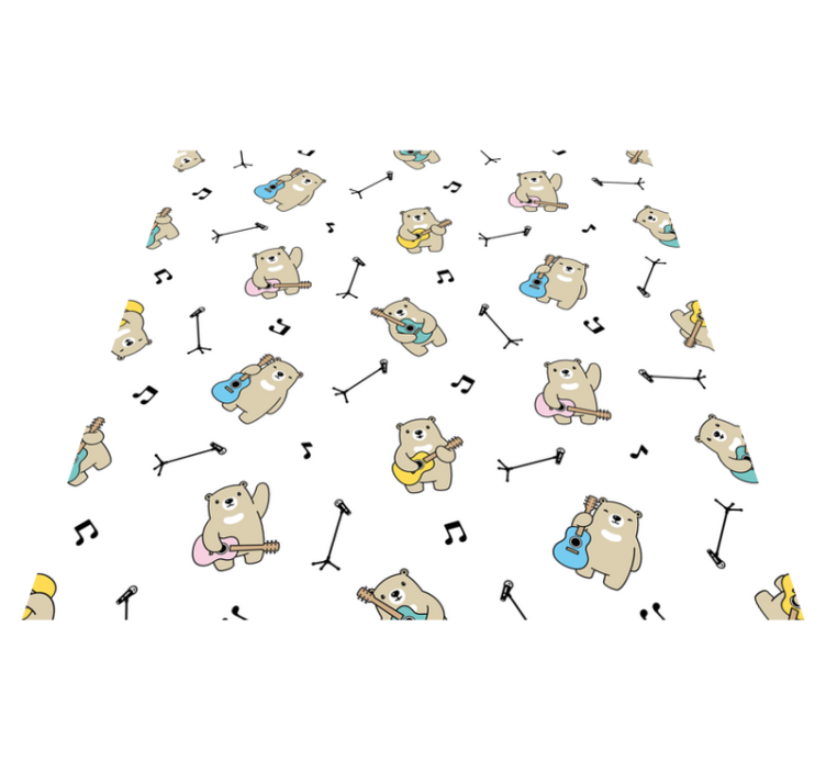 Tapis vinyle chambre bébé modèle d'ours musicaux - TenStickers