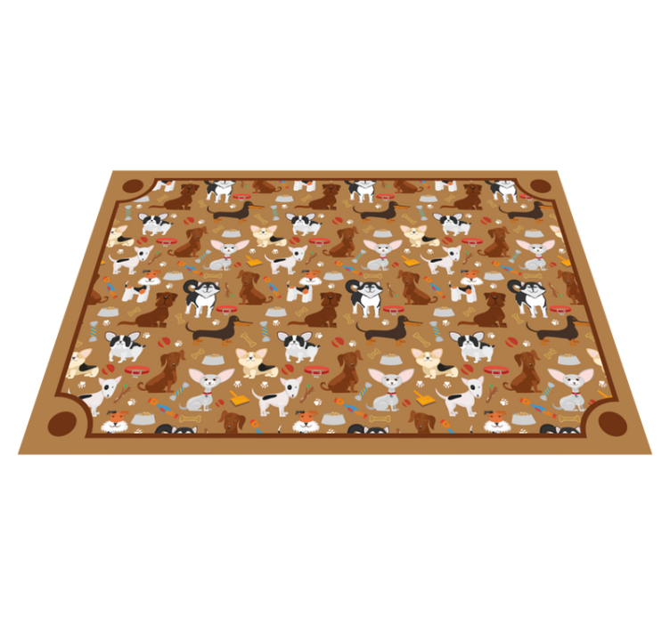 Tapis vinyle animal motifs de chiens mignons - TenStickers