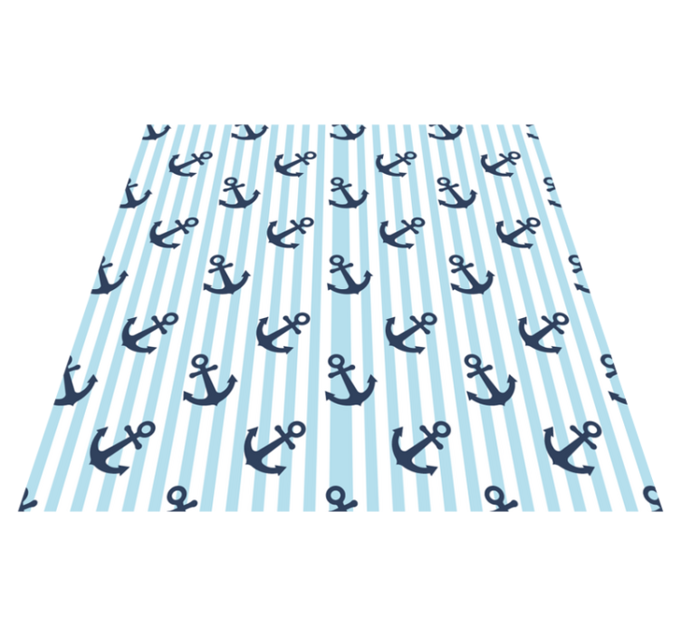 Tapis vinyle rayures motif d'ancre maritime - TenStickers
