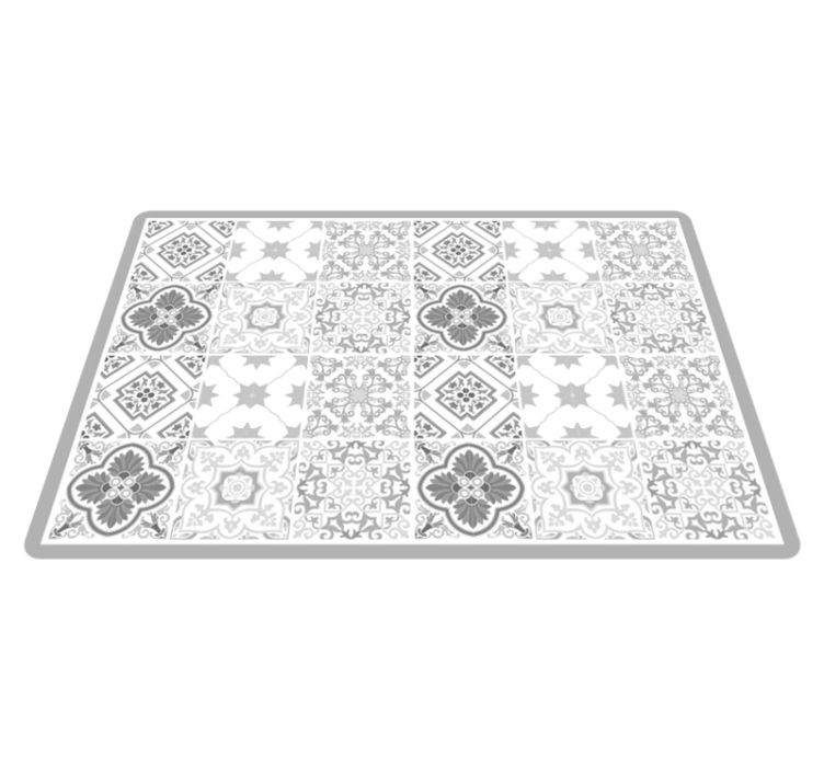Tapis vinyle carreaux marocain nuances de gris - TenStickers