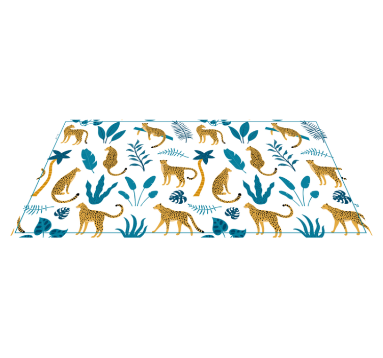 Tapis vinyle chambre bébé motif léopard tropical - TenStickers