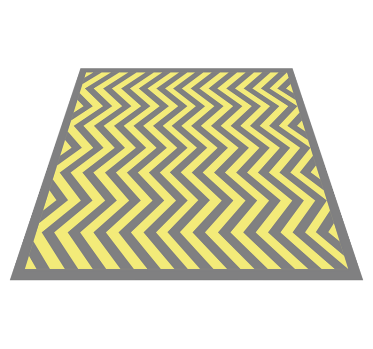 Tapis vinyle rayures chevrons jaunes et gris - TenStickers