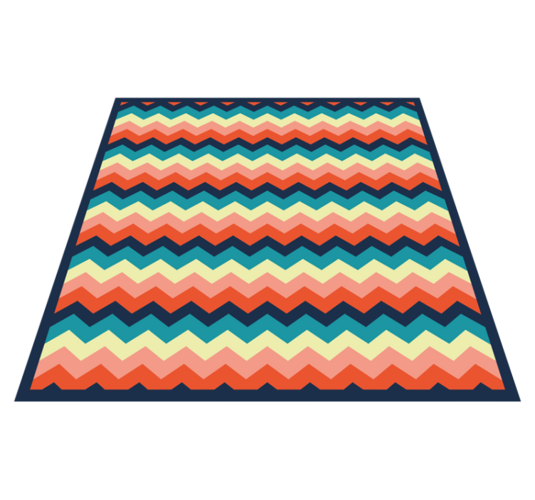 Tapis vinyle rayures motif chevrons colorés - TenStickers