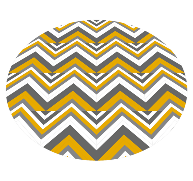 Tapis vinyles géométriques chevrons gris et jaune - TenStickers