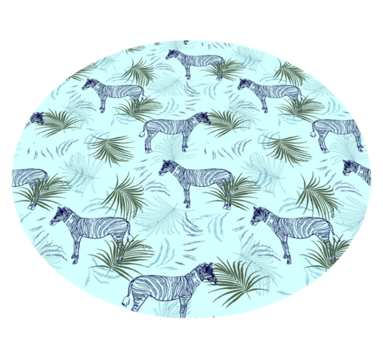 Tapis vinyle animal zebra et feuilles - TenStickers