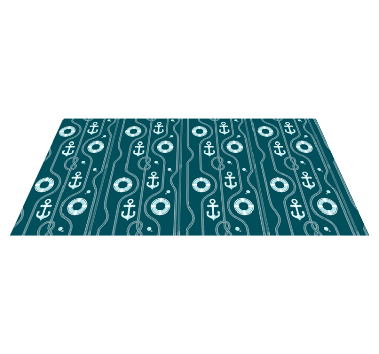 Tapis vinyle salle de bain ancre nautique bleue - TenStickers