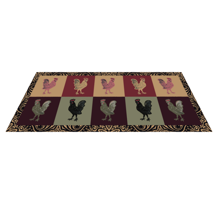 Tapis vinyle animal motif de poulet coloré - TenStickers