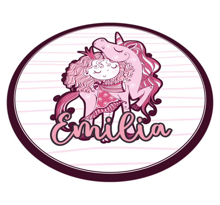 Tapis vinyle personnalisé joli duo de licornes - TenStickers