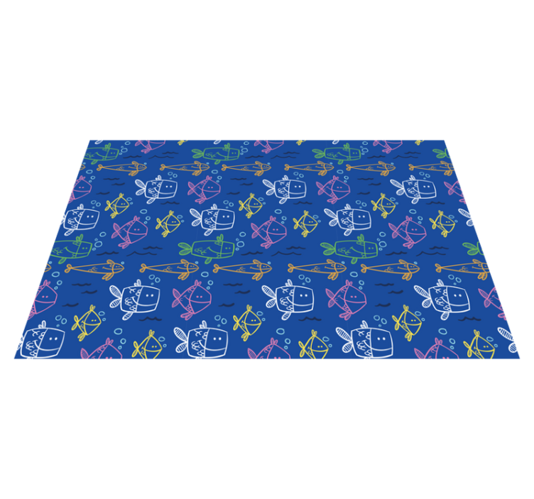 Tapis vinyle pour enfants illustration de poissons ludiques - TenStickers