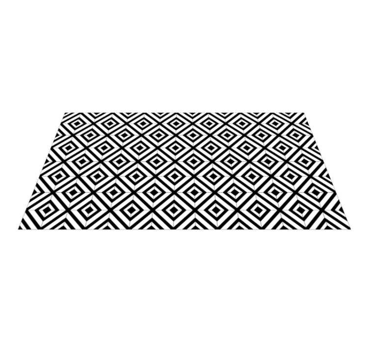 Tapis vinyles géométriques diamants noirs et blancs - TenStickers