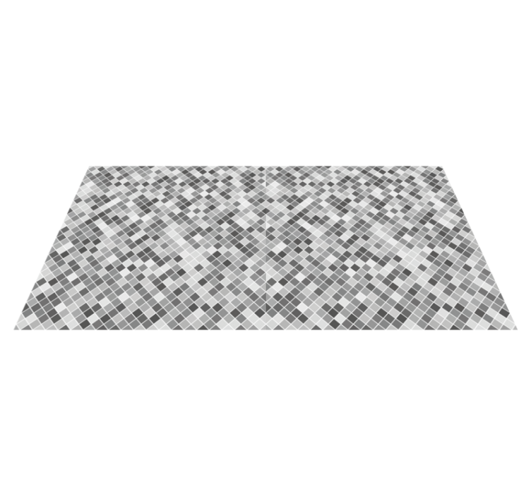 Tapis vinyle salle de bain mosaïque grise - TenStickers