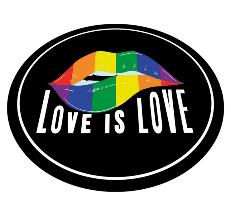 Tapis vinyle citation motif de lèvres coloré - TenStickers