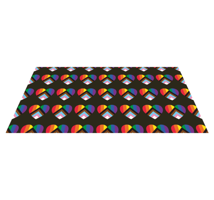 Tapis vinyle ado motifs de cœur colorés - TenStickers