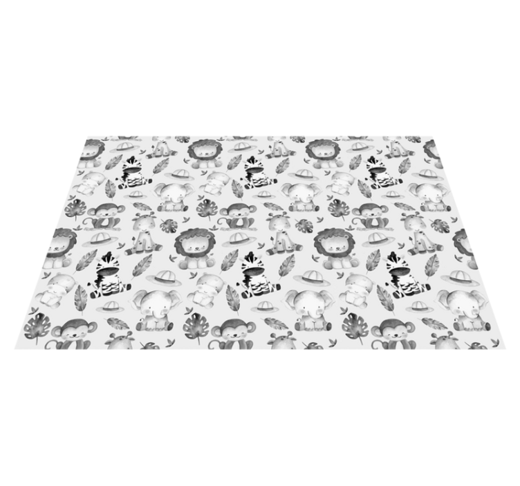 Tapis vinyle pour enfants animaux mignons de la jungle - TenStickers