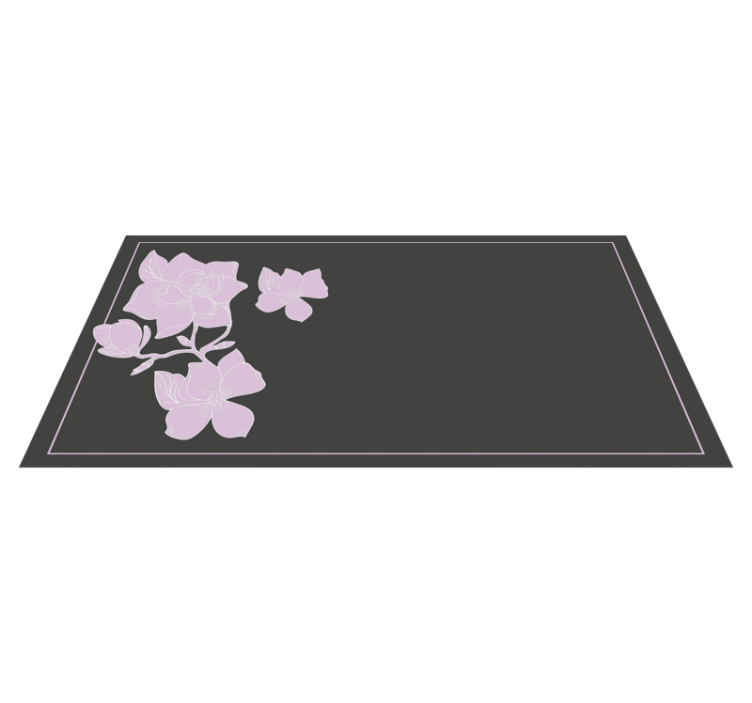 Tapis vinyle fleurs et plantes arrangement rose - TenStickers