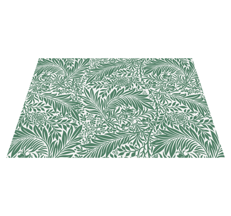 Tapis vinyle fleurs et plantes motif de feuillage vert - TenStickers