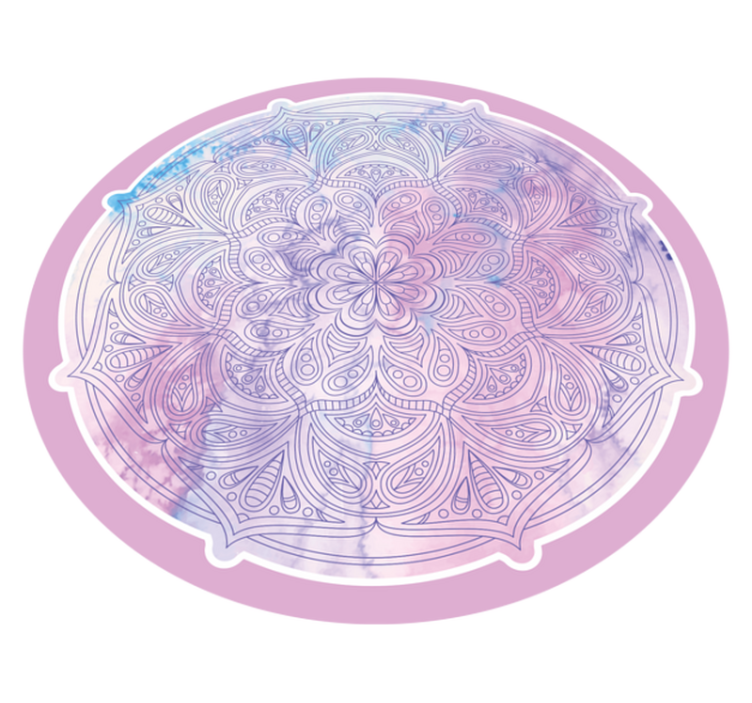Tapis vinyle mandala floral rose pastel - TenStickers