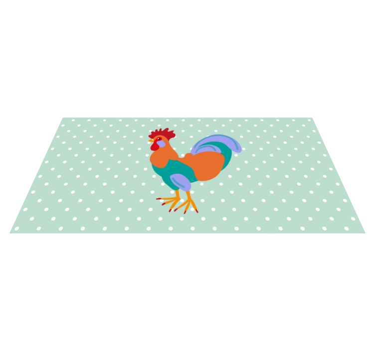 Tapis vinyle animal œuvre de coq vibrant - TenStickers