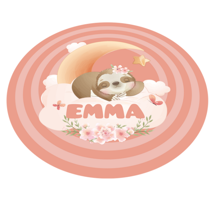 Tapis vinyle personnalisé conception mignonne de paresseux - TenStickers