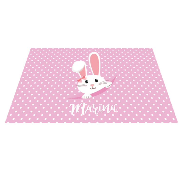 Tapis vinyle personnalisé lapins, points et cercles - TenStickers