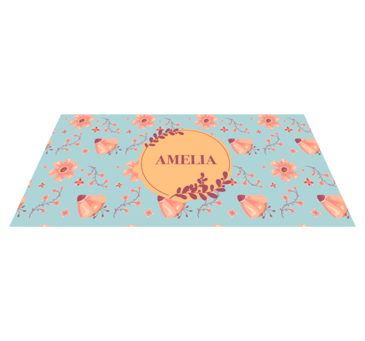 Tapis vinyle personnalisé composition florale - TenStickers