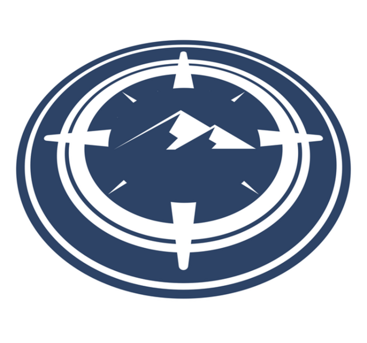 Tapis vinyle rond conception de montagne de boussole - TenStickers