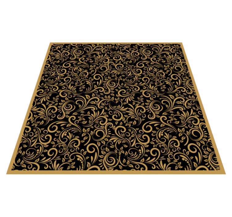 Tapis vinyle fleurs et plantes motif tourbillons élégants - TenStickers