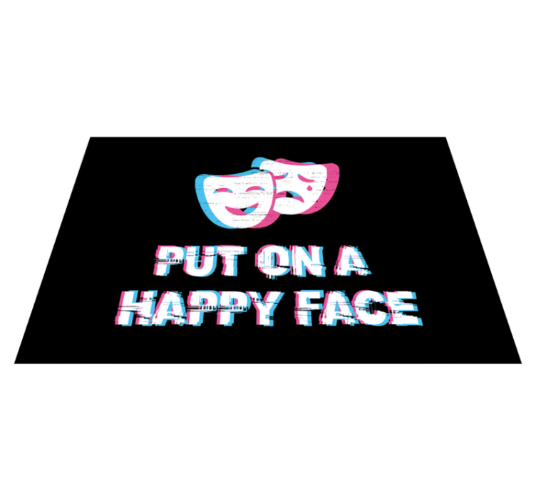 Tapis vinyle citation expression du visage heureux - TenStickers