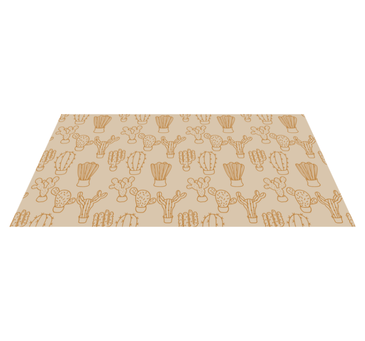 Tapis vinyle fleurs et plantes illustration de cactus - TenStickers