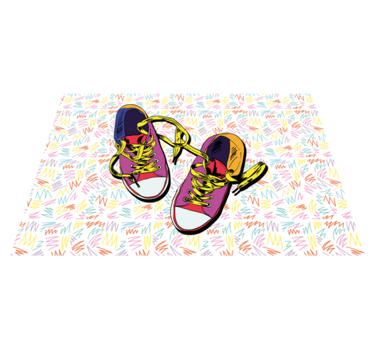 Tapis vinyle ado modèle de baskets colorées - TenStickers