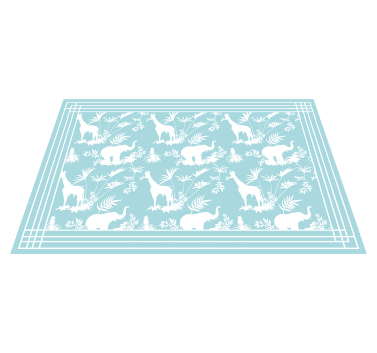 Tapis vinyle chambre bébé scène de safari dans la jungle - TenStickers