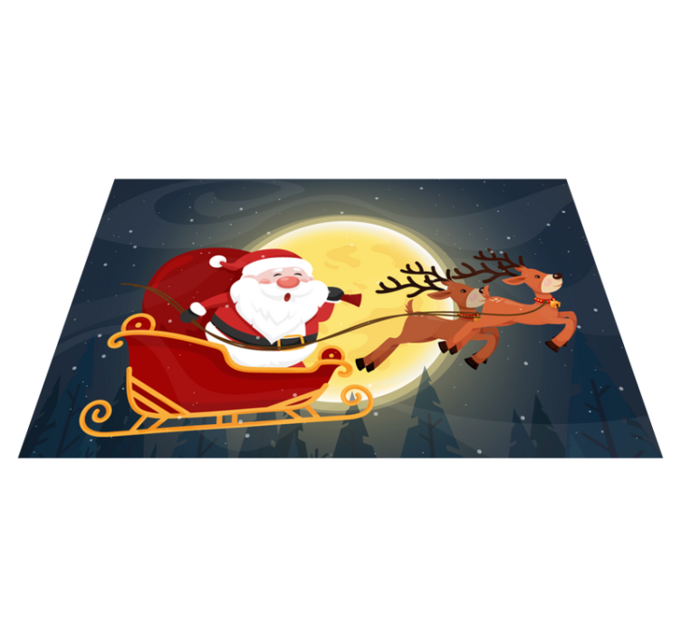 Tapis vinyle noël traîneau du père noël - TenStickers