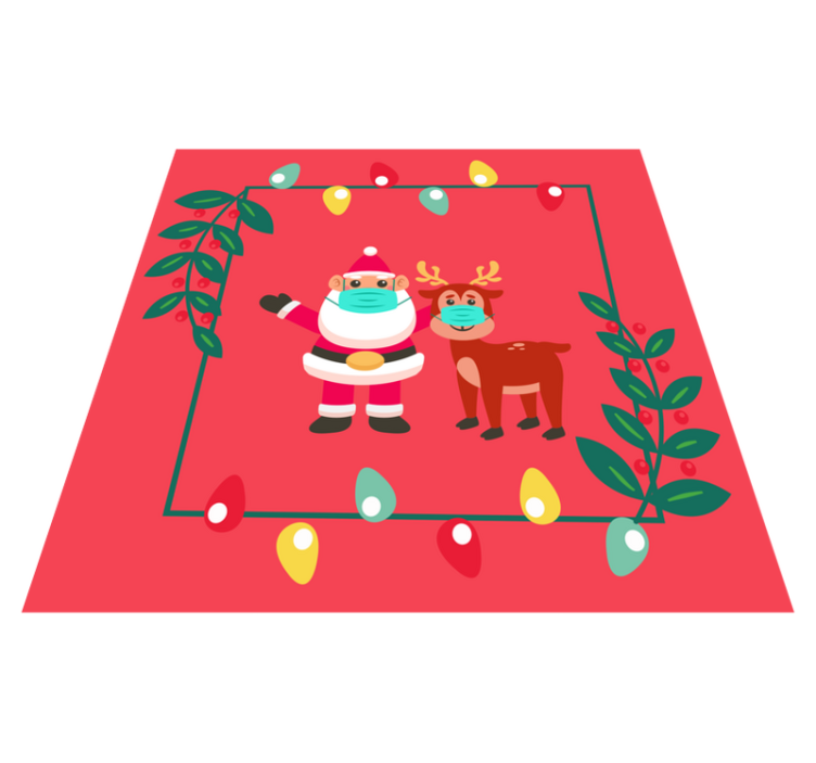 Tapis vinyle noël charm de noël avec masque - TenStickers