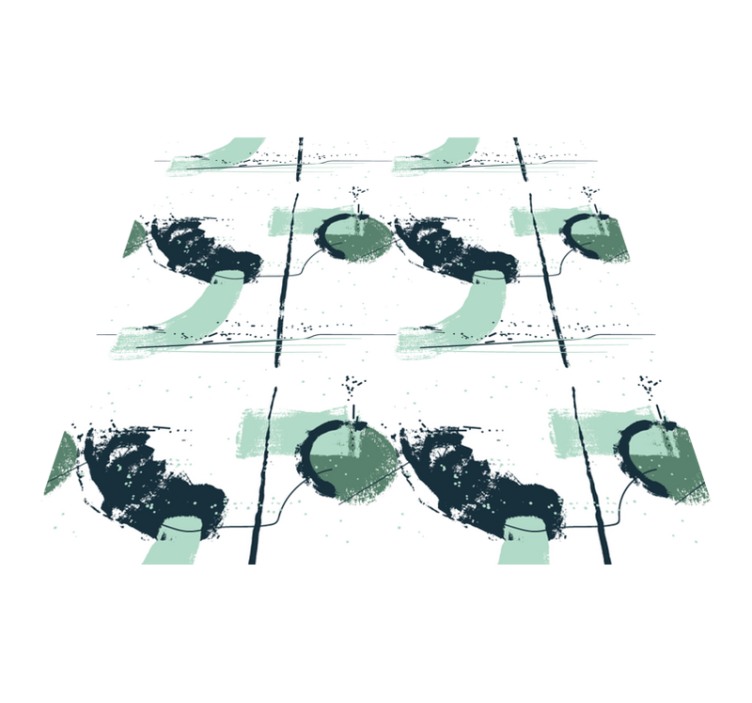 Tapis vinyle minimaliste traits verts abstraits - TenStickers