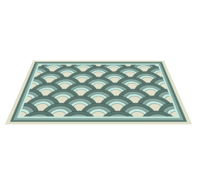 Tapis mosaique vinyle vagues géométriques élégantes - TenStickers