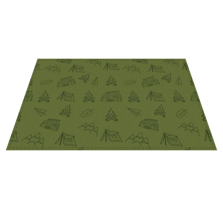 Tapis vinyle nature thème aventure camping - TenStickers
