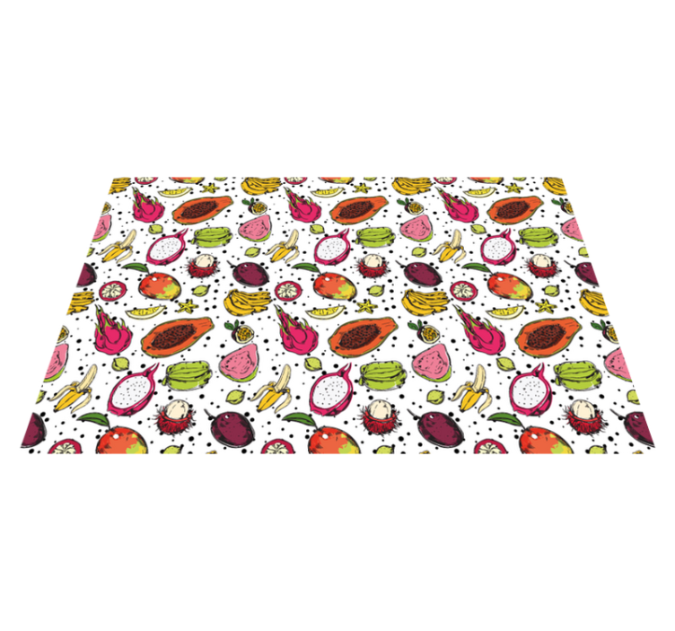 Tapis vinyle fleurs et plantes motif fruits tropicaux - TenStickers