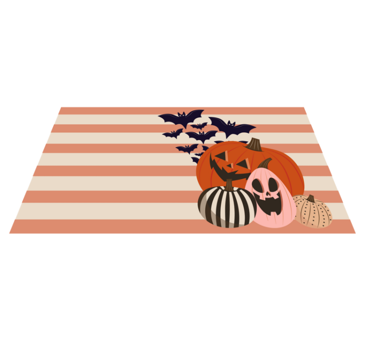 Tapis vinyle pour halloween trio de citrouilles - TenStickers