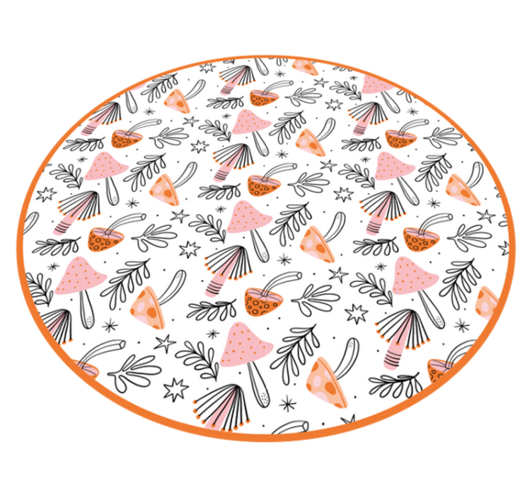 Tapis vinyle fleurs et plantes motif champignon nordique - TenStickers