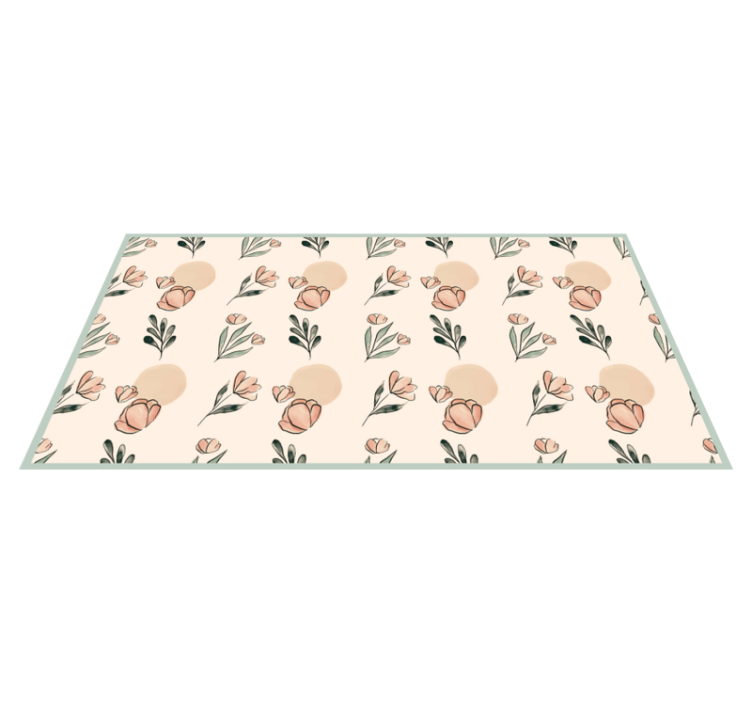 Tapis vinyle fleurs et plantes nuances à motifs floraux - TenStickers