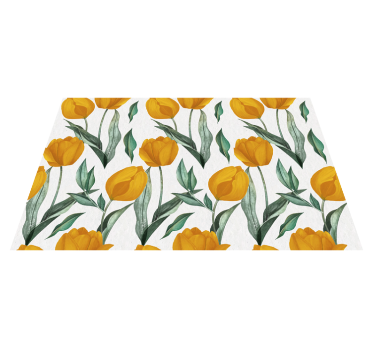 Tapis vinyle fleurs et plantes tulipes jaune vif - TenStickers