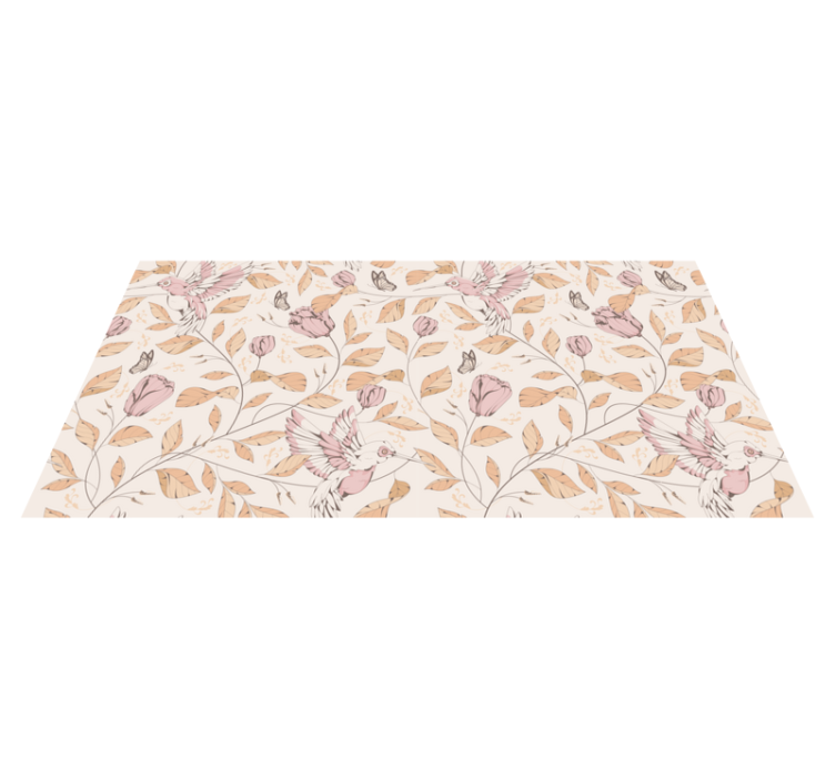 Tapis vinyle entrée élégance florale pastel - TenStickers
