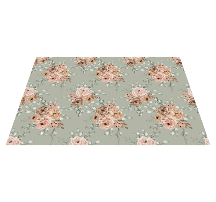 Tapis vinyle fleurs et plantes motif aux couleurs pastel - TenStickers