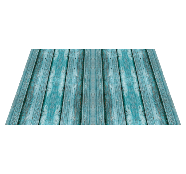 Tapis vinyle imitation parquet motif bleu vieilli - TenStickers