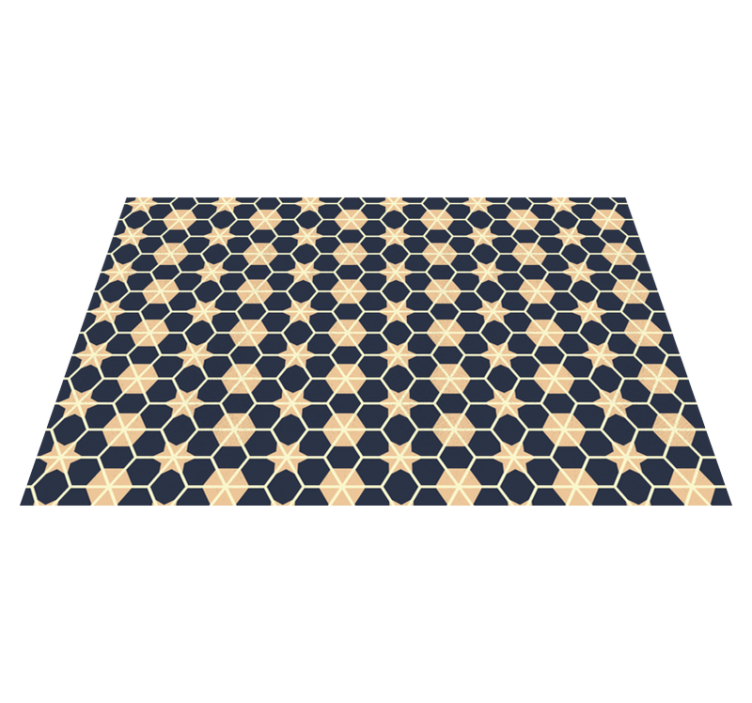 Tapis vinyles géométriques motif étoile hexagonale - TenStickers