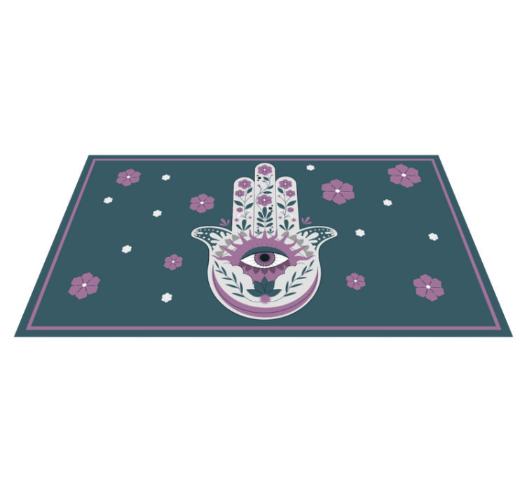 Tapis vinyle mandala style de main hamsa - TenStickers
