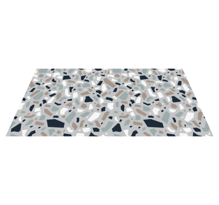 Tapis vinyle pierre terrazzo gris fragmenté - TenStickers