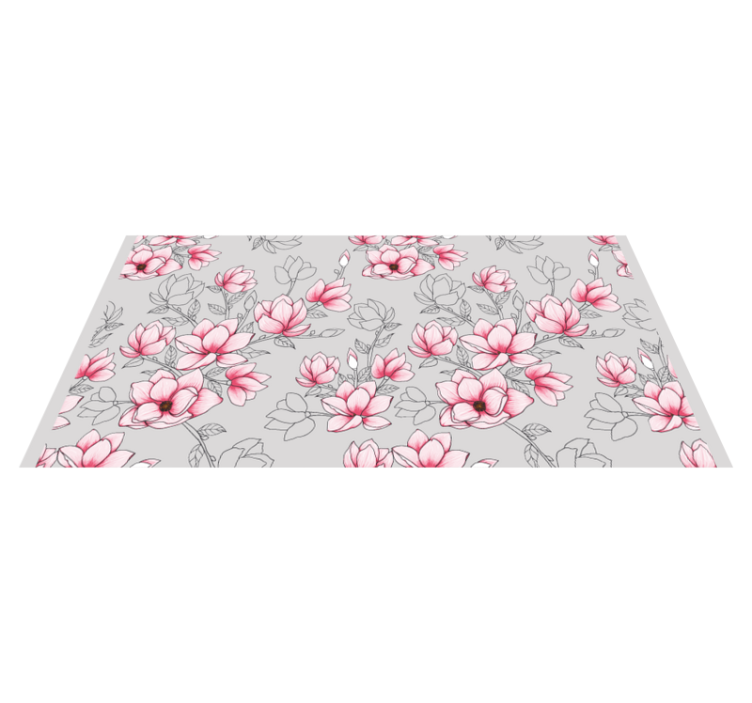 Tapis vinyle fleurs et plantes motif de fleur rose - TenStickers