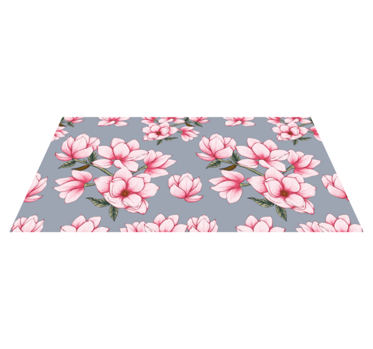 Tapis vinyle salon fleurs délicates - TenStickers